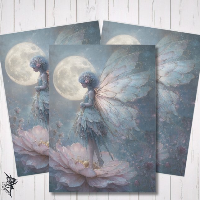 Enchanted Pink Fairy Watercolor Fantasy Decoupage Tissue Paper (Creator Uploaded)