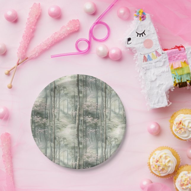 Enchanted Pink Floral Garden  Paper Plates (Party)