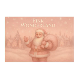 Enchanted Pink Wonderland Santa Acrylic Print