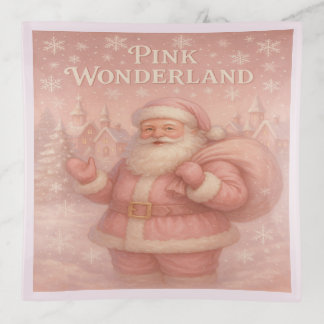 Enchanted Pink Wonderland Santa Trinket Tray