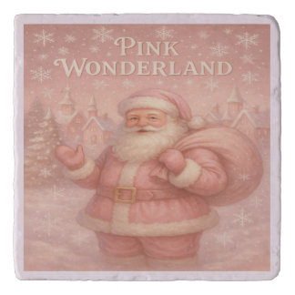 Enchanted Pink Wonderland Santa Trivet