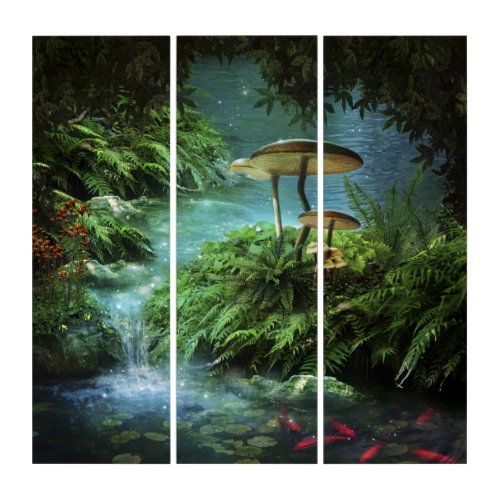 Enchanted Pond Acrylic Triptych