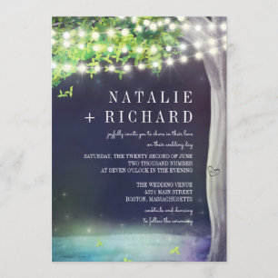 Enchanted Pond Evening Wedding Invitation