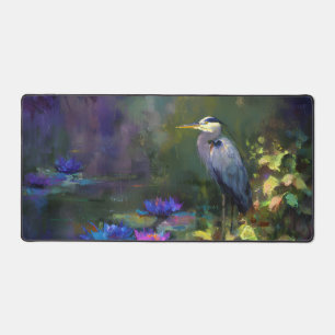 Enchanted Pond Water Lily Nature Watercolor Desk Mat