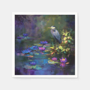 Enchanted Pond Water Lily Nature Watercolor Napkins