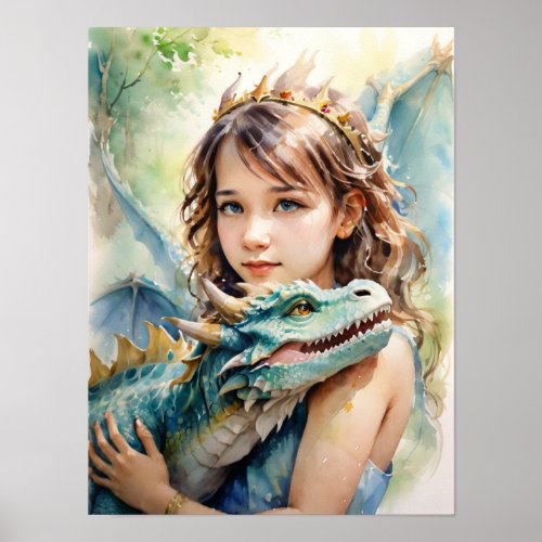Enchanted Princess and Dragon _ Whimsical_  Poster