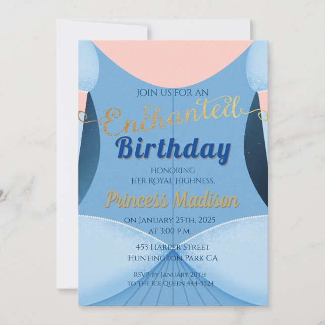 Enchanted Princess Birthday Invitation (Front)