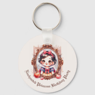 Enchanted Princess Birthday Invitation Snow White Keychain