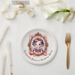Enchanted Princess Birthday Invitation Snow White Paper Plates