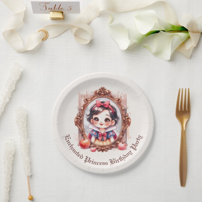 Enchanted Princess Birthday Invitation Snow White Paper Plates (Wedding)