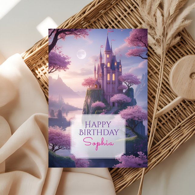 Enchanted Princess Castle Birthday Greeting Card (Creator Uploaded)