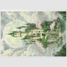Enchanted Princess Castle in greens Tissue Paper