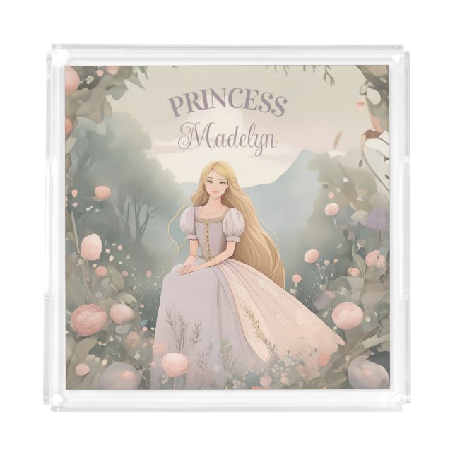 Enchanted Princess Nursery Art Acrylic Tray (Front)