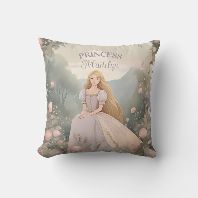 Enchanted Princess Nursery Art Throw Pillow (Front)