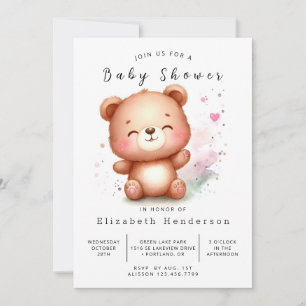 Enchanted Printable Bear Baby Shower Invitation