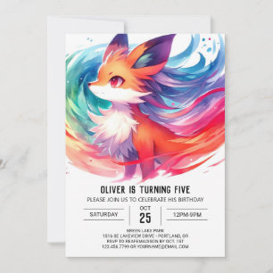 Enchanted Printable Fox Birthday Invitation
