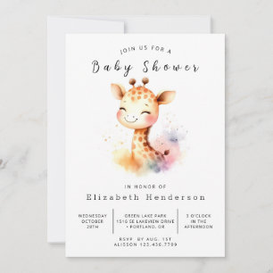 Enchanted Printable Giraffe Baby Shower Invitation