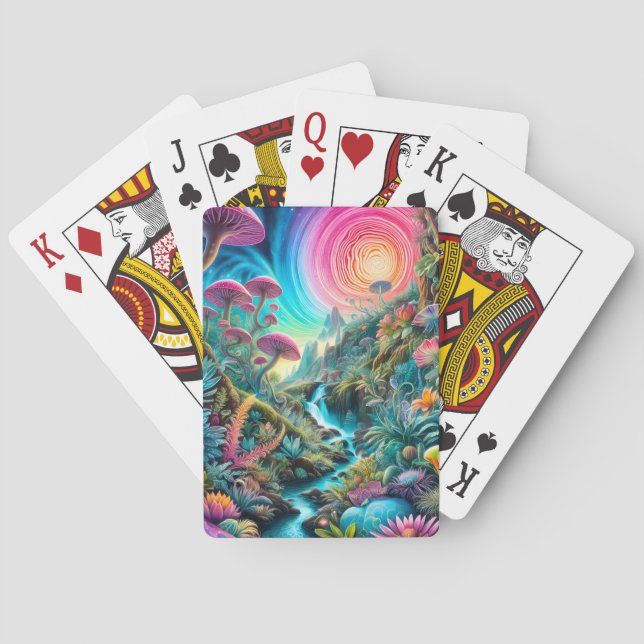 Enchanted Psychedelic Dreamscape Poker Cards (Back)