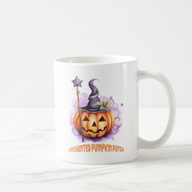 Enchanted Pumpkin Patch – Cute Jack-o’-Lantern Coffee Mug (Right)