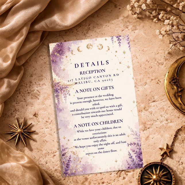 Enchanted Purple Celestial Wedding Enclosure Card (Creator Uploaded)