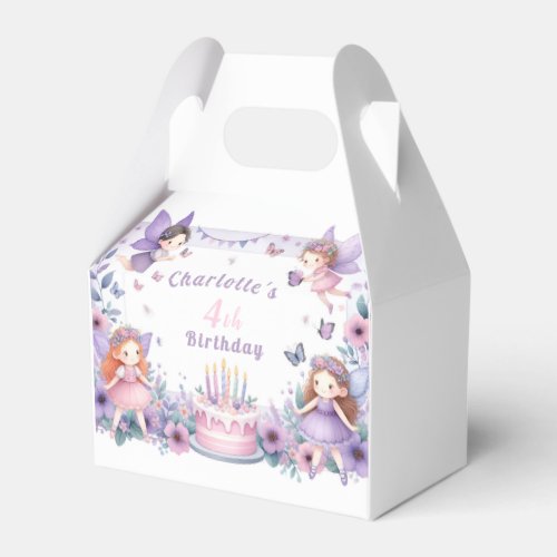 Enchanted Purple Fairy garden _ Birthday  Favor Boxes