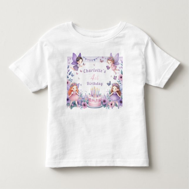 Enchanted Purple Fairy garden - Birthday  Toddler T-shirt (Front)