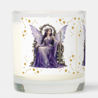Enchanted Purple Fairy with Gold Stars Decorative Scented Candle