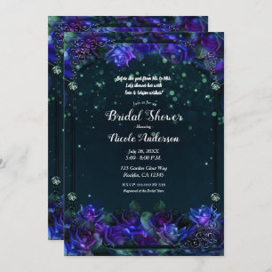 Enchanted Purple Green Garden Glow Bridal Invitation