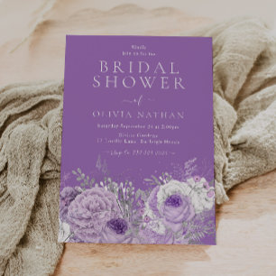 Enchanted Purple Lavender Floral Bridal Shower Invitation