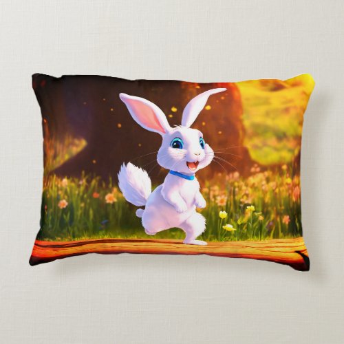 Enchanted Rabbit Forest Pillow Accent Pillow