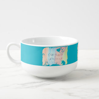 Enchanted rainbow and unicorn fairytale soup mug