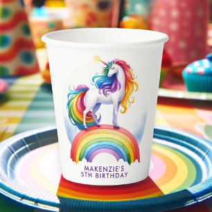 Enchanted Rainbow Unicorn Birthday Paper Cups