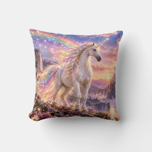 Enchanted Rainbow Unicorn Throw Pillow