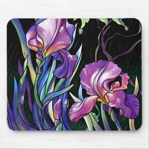 Enchanted Rainy Florals Mouse Pad