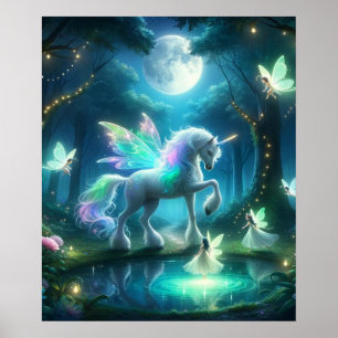 Enchanted Realms Unicorns and Fairies Mystical Poster