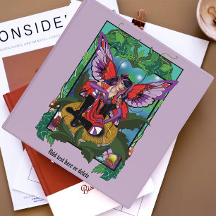 Enchanted Rebel Fairy Purple Red Gothic 3 Ring Binder