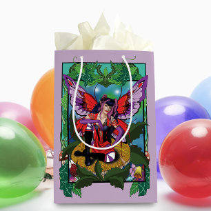 Enchanted Rebel Fairy Purple Red Gothic Medium Gift Bag