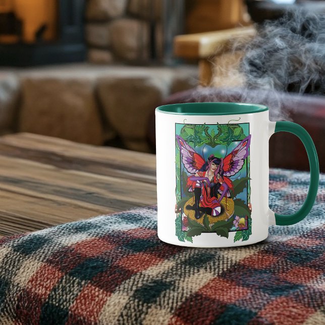 Enchanted Rebel Fairy Purple Red Gothic Mug (Creator Uploaded)