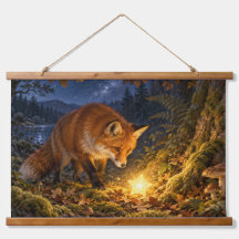 Enchanted Red Fox Glowing Star Woodland