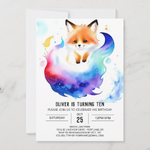Enchanted Red Fox Tales Birthday Invitation