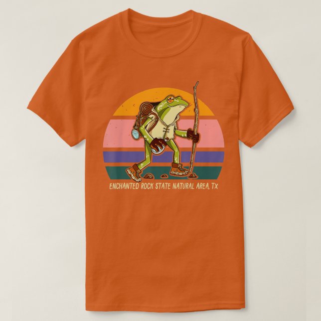 Enchanted Rock State Natural Area Park Hiking Frog T-Shirt (Design Front)