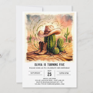 Enchanted Rodeo Cowboy Birthday Invitation