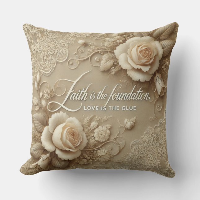 Enchanted Rose AI art  Throw Pillow (Front)