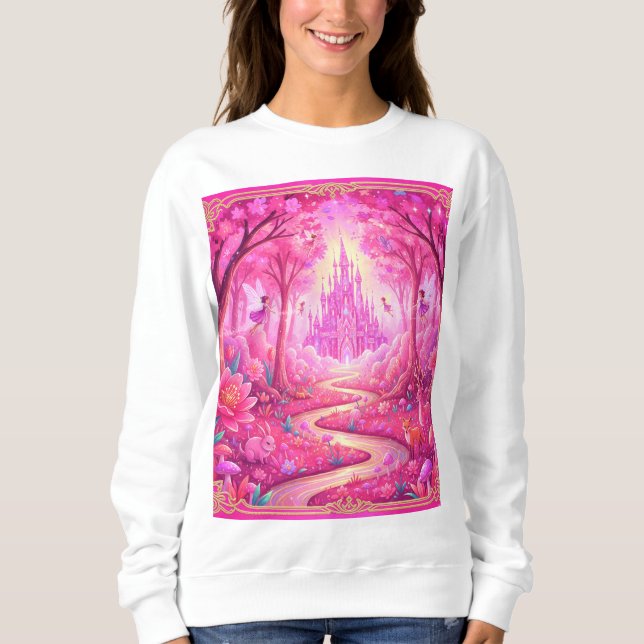 Enchanted Rose Castle T-Shirt Sweatshirt (Front)
