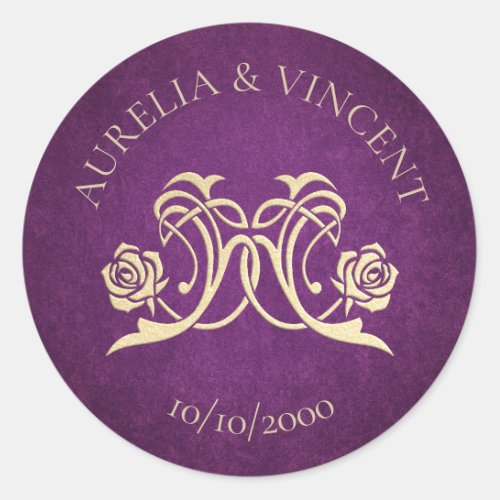 Enchanted Rose Castle Wedding Classic Round Sticker