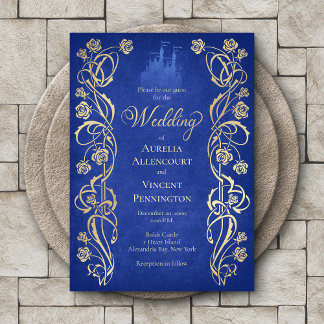Enchanted Rose Castle Wedding Invitation