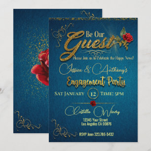 Enchanted Rose Engagement Invitation