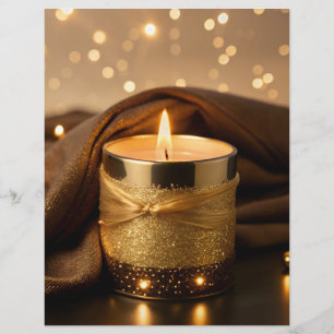Enchanted Rose-Gold Glitter Candle Letterhead