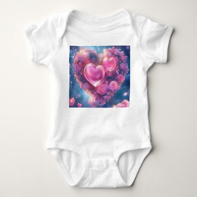 Enchanted Rose Heart - Baby Bodysuit (Front)
