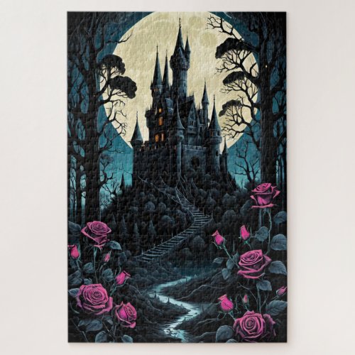 Enchanted Roses Castle Fantasy Jigsaw Puzzle